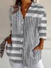 Chemises Rayé Décontracté Printemps / Automne Polyester Coupe Régulière Manches Longues Régulier Droit Col de Chemise pour Femmes