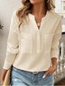 Chemisiers1 Décontracté Plain Printemps / Automne Polyester Aucune élasticité Quotidien Régulier Boucle Non pour Femmes