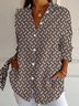 Chemises Femmes Décontracté Floral Printemps / Automne Léger Aucune élasticité Quotidien Manches trois quarts Régulier Droit