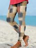 Pantalons De Yoga Décontracté Toutes Les Saisons Abstrait Plaid à Haute Élasticité Quotidien Serré Long Legging Régulier pour Femmes