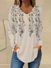 Chemisiers1 Décontracté Floral Printemps / Automne Micro-élasticité Quotidien Ample Meilleure vente Régulier Régulier pour Femmes