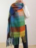 Écharpe Femmes Rétro Toutes Les Saisons Plaid Polyester Quotidien Écharpe Régulier