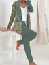 Deux Pièces Ensembles Femmes Géométrique Décontracté Printemps / Automne Sweat-shirt à Capuche Naturel Ample Jersey Manches Longues Régulier