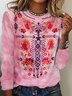 T-shirts Décontracté Motif tie-dye Printemps / Automne Micro-élasticité Quotidien Ample Droit Régulier ré pour Femmes