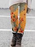 Pantalons De Yoga Décontracté Ethnique Toutes Les Saisons Naturel Serré Jersey Pantalon coupe slim Droit Élasticité moyenne pour Femmes