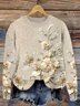 Pulls Femmes Simple Hiver Feuille d'Érable Tricoté Micro-élasticité Quotidien Manches Longues Col Rond Droit