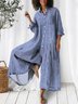 Combinaisons Rayé Décontracté Été Polyester Aucune élasticité Quotidien Ample Long Droit pour Femmes