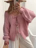 Pulls Femmes Décontracté Plain Printemps / Automne à Haute Élasticité Quotidien Ample Fil/fil de laine Droit Régulier