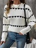 Pulls Femmes Décontracté Hiver Coeur/cordé Naturel Quotidien Ample Fil/fil de laine Régulier Droit