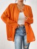 Cardigans Décontracté Plain Printemps / Automne Naturel Ample Manches Longues Mi-long Droit Élasticité moyenne pour Femmes