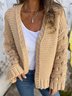 Cardigans Femmes Décontracté Plain Hiver Quotidien Ample Manches Longues Fil/fil de laine Droit Élasticité moyenne