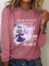 T-shirts Femmes Décontracté Printemps / Automne Lettres de texte Meilleure vente Manches Longues Col Rond Régulier Droit Régulier