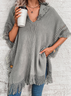 Élasticité moyenne Sweat-shirt à Capuche Manches trois quarts Poids lourd Plain Cape Cape Perlé pour Femmes
