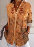 Chemises Femmes Boho Ethnique Printemps / Automne Quotidien Manches Longues Régulier Col de Chemise ré T.-N.-L.