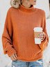 Pulls Femmes Décontracté Plain Printemps / Automne Naturel Col Roulé Fil/fil de laine Régulier Droit Régulier