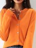Cardigans Femmes Décontracté Plain Printemps / Automne Quotidien Manches Longues Col Rond Régulier Droit Régulier