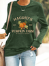 Sweat-shirts Décontracté Printemps / Automne Motif de citrouille Quotidien Manches Longues Col Rond en Mélangé de Coton Régulier Droit pour Femmes