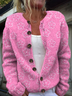Cardigans Décontracté impression en 3D Hiver Tricoté Micro-élasticité Quotidien Coupe Régulière Col Rond Régulier pour Femmes