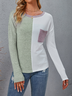 T-shirts Femmes Décontracté Bloc de Couleur Printemps / Automne Micro-élasticité Quotidien Jersey Régulier Droit Régulier