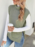 Pulls Décontracté Plain Hiver Poids lourd Micro-élasticité Sans Manches Col Roulé Fil/fil de laine Régulier pour Femmes