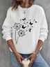 Sweat-shirts Femmes Décontracté Printemps / Automne Pissenlit Coton Micro-élasticité Ample Manches Longues Régulier Régulier