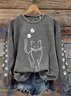 Sweat-shirts Femmes Rayé Décontracté Printemps / Automne Coton Micro-élasticité Vacances Ample Manches Longues Col Rond