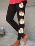 Pantalons De Yoga Femmes Décontracté Toutes Les Saisons Noël Naturel Vacances Serré Legging Droit Régulier