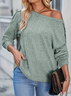 Chemisiers1 Décontracté Plain Printemps / Automne Sweat-shirt à Capuche Jersey Manches Longues Régulier Droit Régulier pour Femmes