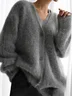 Cardigans Femmes Décontracté Plain Hiver Quotidien Coupe Régulière Manches Longues Laine/Tricot Droit Élasticité moyenne