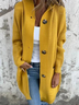 Cardigans Femmes Décontracté Plain Hiver Quotidien Ample Laine/Tricot Mi-long Épaissi Élasticité moyenne