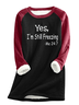 Sweat-shirts Décontracté Hiver Lettres de texte Polyester Coupe Régulière Col Rond Régulier Droit en Toison pour Femmes