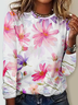 Chemisiers1 Décontracté impression en 3D Printemps / Automne Polyester Micro-élasticité Quotidien Coupe Régulière Noël Manches Longues pour Femmes