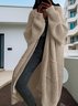 Cardigans Décontracté Plain Hiver Manches Longues Laine/Tricot Mi-long Épaissi Droit Élasticité moyenne pour Femmes