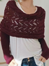 Pulls Boho Plain Printemps / Automne Acrylique Micro-élasticité Coupe Régulière Manches Longues O-Ligne À Épaules Dénudées pour Femmes
