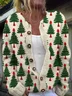 Cardigans Décontracté impression en 3D Hiver Tricoté Micro-élasticité Quotidien Coupe Régulière Manches Longues Droit pour Femmes