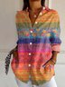 Chemises Décontracté Floral Printemps / Automne Polyester Aucune élasticité Ample Manches Longues Régulier Col de Chemise pour Femmes