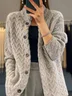 Cardigans Femmes Décontracté Plain Printemps / Automne Quotidien Manches Longues Laine/Tricot Régulier Droit Élasticité moyenne