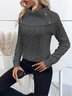 Pulls Femmes Décontracté Plain Printemps / Automne Quotidien Ample Manches Longues Col Roulé Régulier Droit