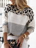 Pulls Motif Léopard Décontracté Printemps / Automne Micro-élasticité Quotidien Ample Fil/fil de laine Régulier Régulier pour Femmes