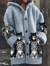 Cardigans Décontracté Printemps / Automne Chat Sweat-shirt à Capuche Micro-élasticité Quotidien Manches Longues Laine/Tricot Régulier pour Femmes