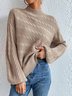 Pulls Femmes Décontracté Plain Printemps / Automne Ample Manches Longues Laine/Tricot Mi-long Droit Non