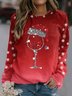 Sweat-shirts Femmes Décontracté Printemps / Automne Verre à Vin de Nonël Naturel Ample Nonël Régulier Régulier Non