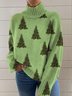 Pulls Femmes Décontracté Printemps / Automne impression en 3D Polyester Micro-élasticité Manches Longues Régulier Droit Faux Col