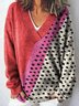 Pulls Femmes Pois Polka Décontracté Printemps / Automne Micro-élasticité Manches Longues Fil/fil de laine Régulier Droit Régulier