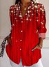 Chemises Décontracté Floral Printemps / Automne Léger Aucune élasticité Manches Longues Régulier Droit Col de Chemise pour Femmes