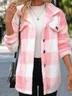 Manches Longues Épaissi Plaid Blouson pour Femmes