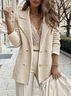 Col Châle Manches Longues Régulier Plain Blazer pour Femmes