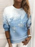 Sweat-shirts Décontracté Printemps / Automne Noël Polyester Sweat-shirt à Capuche Ample Noël Manches Longues Régulier pour Femmes