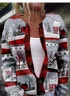 Cardigans Rétro Printemps / Automne impression en 3D Tricoté Micro-élasticité Quotidien Manches Longues Régulier Régulier pour Femmes