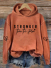 à Capuche Décontracté Printemps / Automne Lettres de texte Coton Sweat-shirt à Capuche Quotidien Ample Régulier Droit pour Femmes